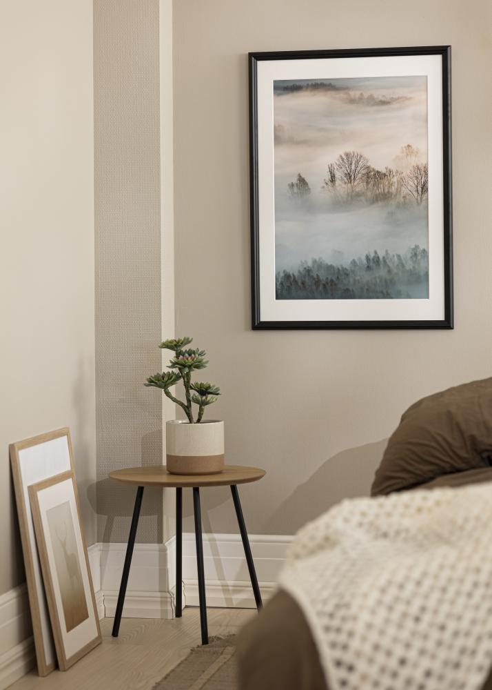 Ramme Siljan Sort 35x50 cm - Passepartout Hvid 25x35 cm