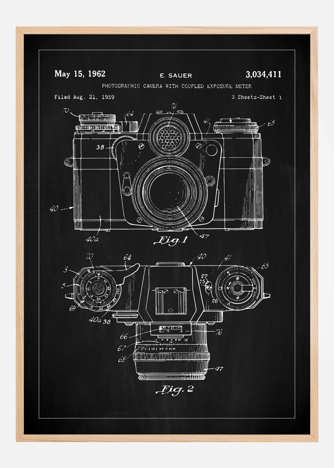 Product Image for Patenttegning - Kamera I - Sort Plakat (21x29.7 cm (A4))