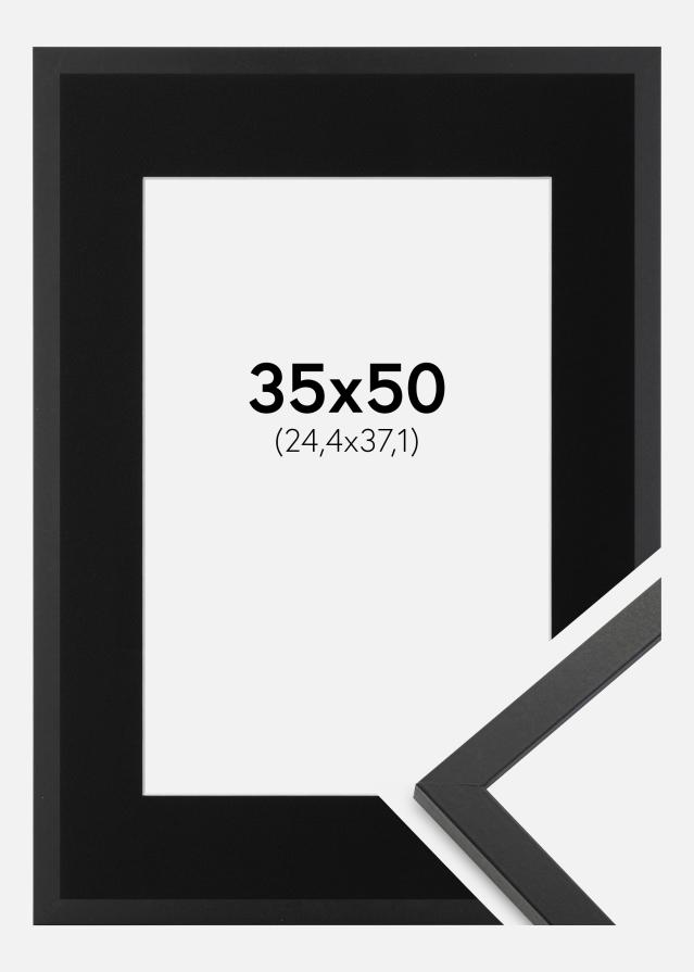 Ramme Trendy Sort 35x50 cm - Passepartout Sort 10x15 inches