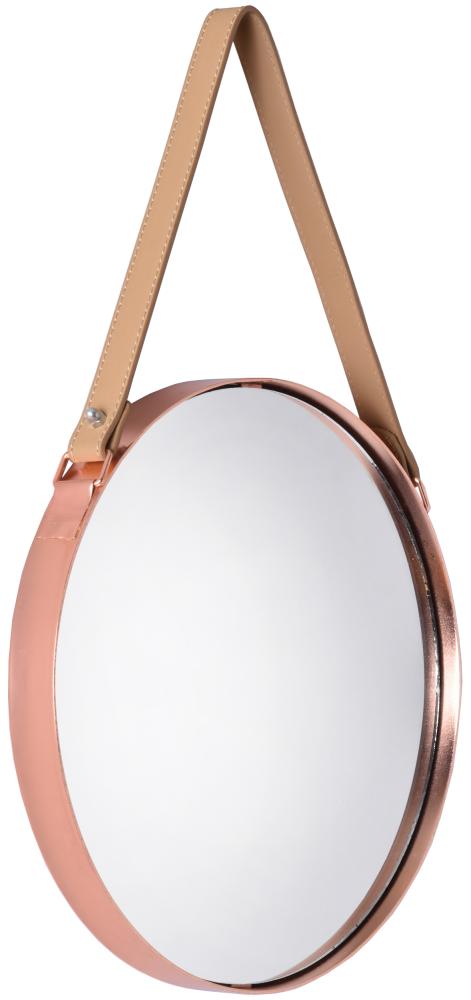 Spejl Rundt Metal Kobber Ø 30 CM
