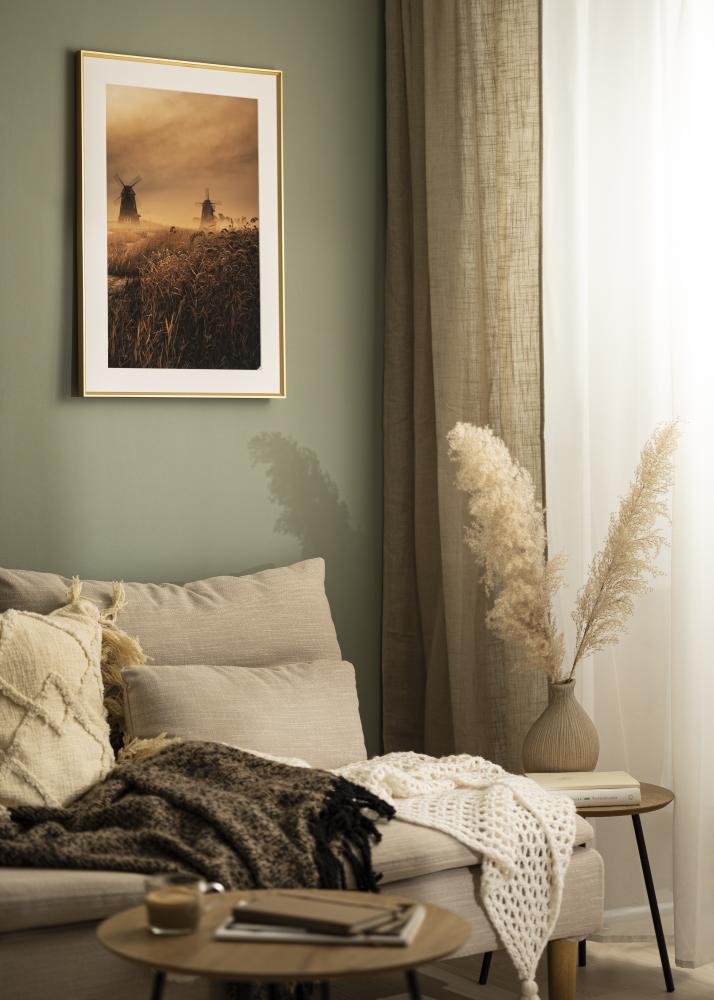 Ramme Desire Guld 40x50 cm - Passepartout Hvid 30x40 cm