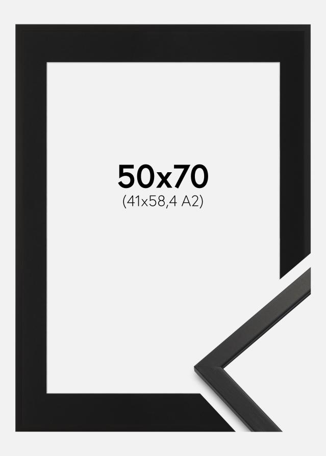 Ramme Edsbyn Sort 50x70 cm - Passepartout Sort 42x59,4 cm
