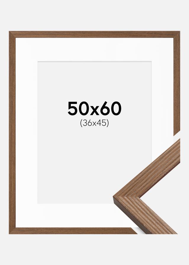 Ramme Fiorito Mørk Eg 50x60 cm - Passepartout Hvid 37x46 cm