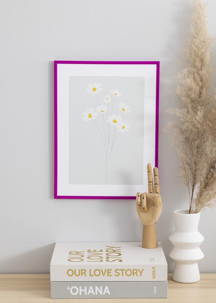Ramme New Lifestyle Fuchsia 30x40 cm - Passepartout Sort 20x28 cm