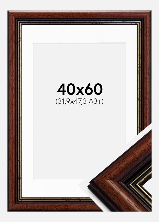 Ramme Old Retro 40x60 cm - Passepartout Hvid 32,9x48,3 cm (A3+)