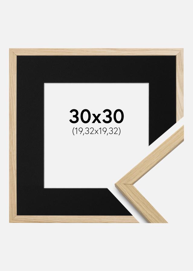 Ramme Edsbyn Eg 30x30 cm - Passepartout Sort 8x8 inches