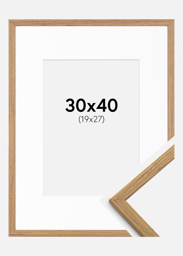 Ramme Edsbyn Teak 30x40 cm - Passepartout Hvid 20x28 cm