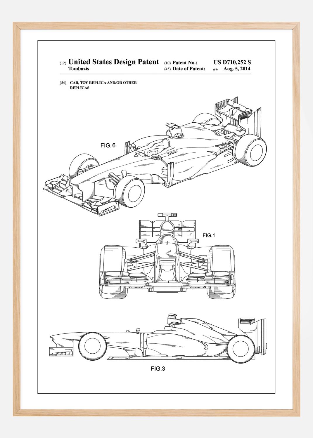 Product Image for Patent Print - Formula 1 Racing Car - White Plakat (30x40 cm)