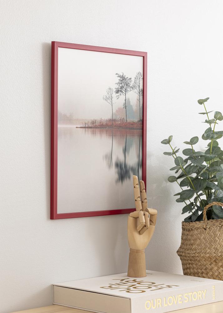 Ramme Edsbyn Rød 20x30 cm - Passepartout Hvid 10x20 cm