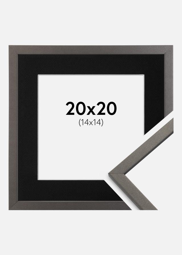 Ramme Edsbyn Grafit 20x20 cm - Passepartout Sort 15x15 cm