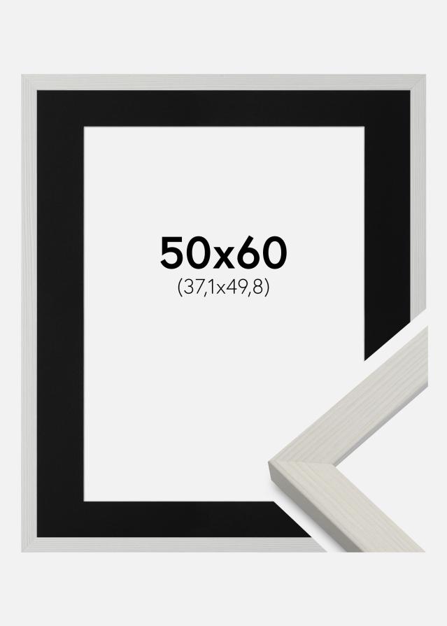 Ramme Fiorito Hvid 50x60 cm - Passepartout Sort 15x20 inches