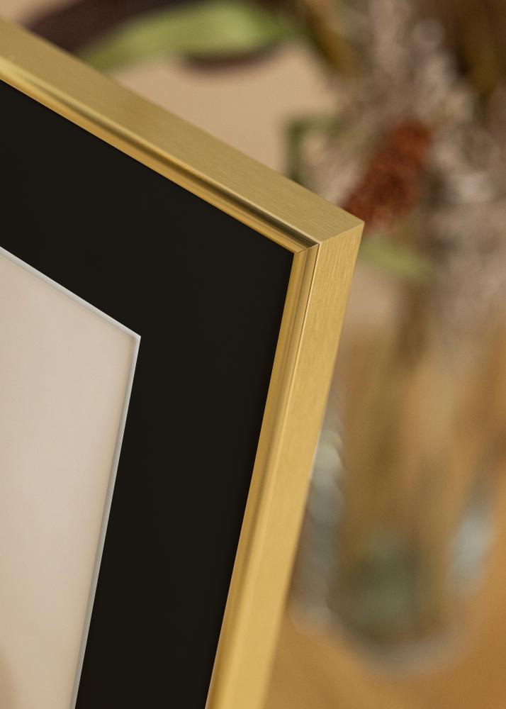 Ramme Visby Blank Guld 30x40 cm - Passepartout Sort 8x12 inches