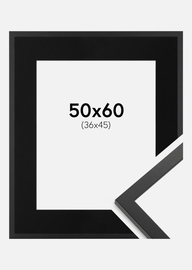 Ramme Trendy Sort 50x60 cm - Passepartout Sort 37x46 cm