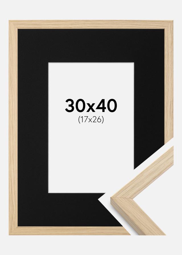 Ramme Grimsåker Eg 30x40 cm - Passepartout Sort 18x27 cm