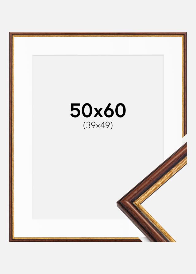 Ramme Horndal Brun 50x60 cm - Passepartout Hvid 40x50 cm