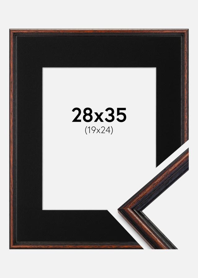 Ramme Horndal Valnød 28x35 cm - Passepartout Sort 20x25 cm