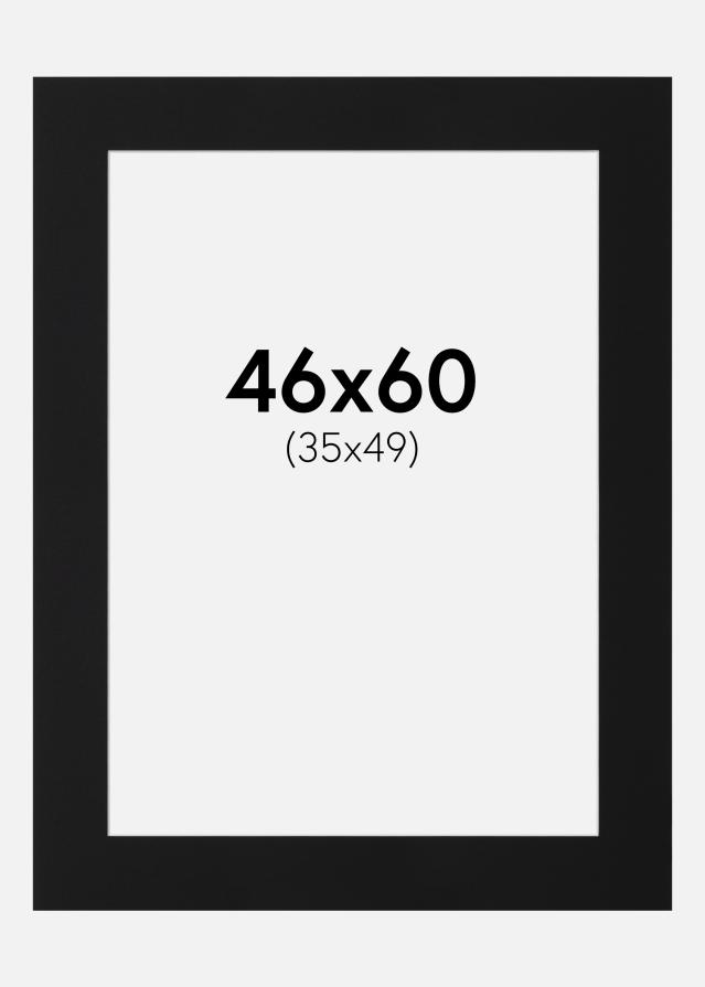 Passepartout Sort Standard (Hvid kerne) 46x60 cm (35x49)