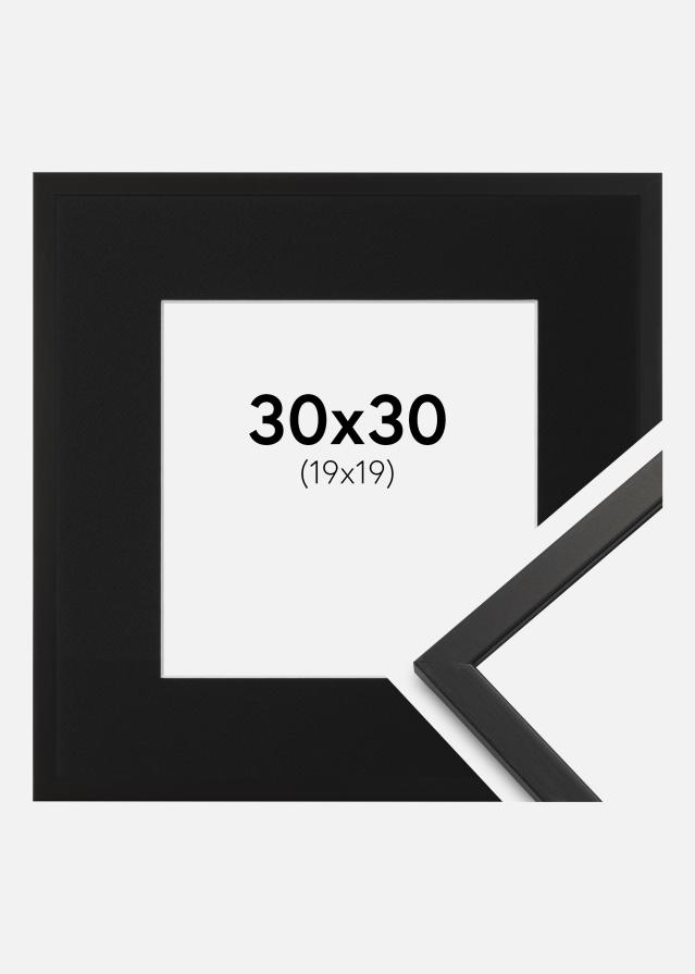 Ramme Edsbyn Sort 30x30 cm - Passepartout Sort 20x20 cm