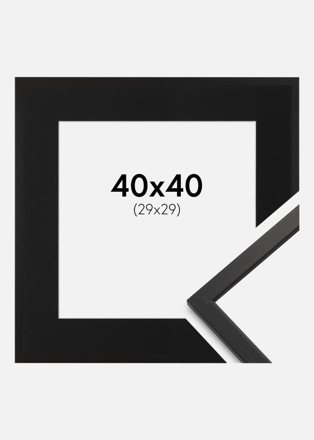Ramme Edsbyn Sort 40x40 cm - Passepartout Sort 30x30 cm
