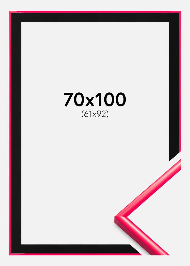 Ramme New Lifestyle Hot Pink 70x100 cm - Passepartout Sort 62x93 cm