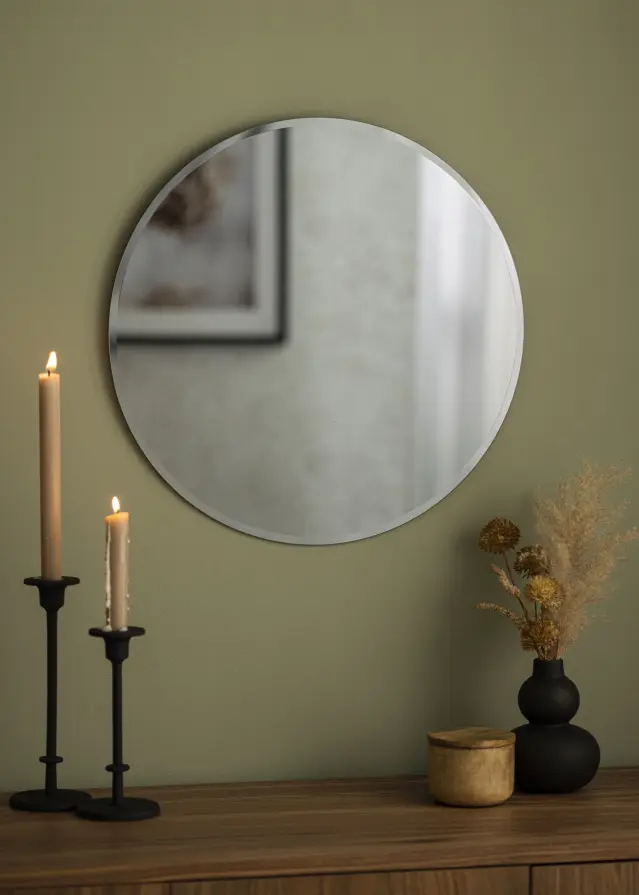 KAILA Rundt Spejl Dark Smoked Grey Deluxe 50 cm Ø