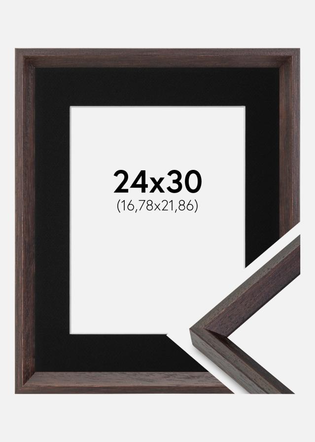 Ramme Globe Espresso 24x30 cm - Passepartout Sort 7x9 inches
