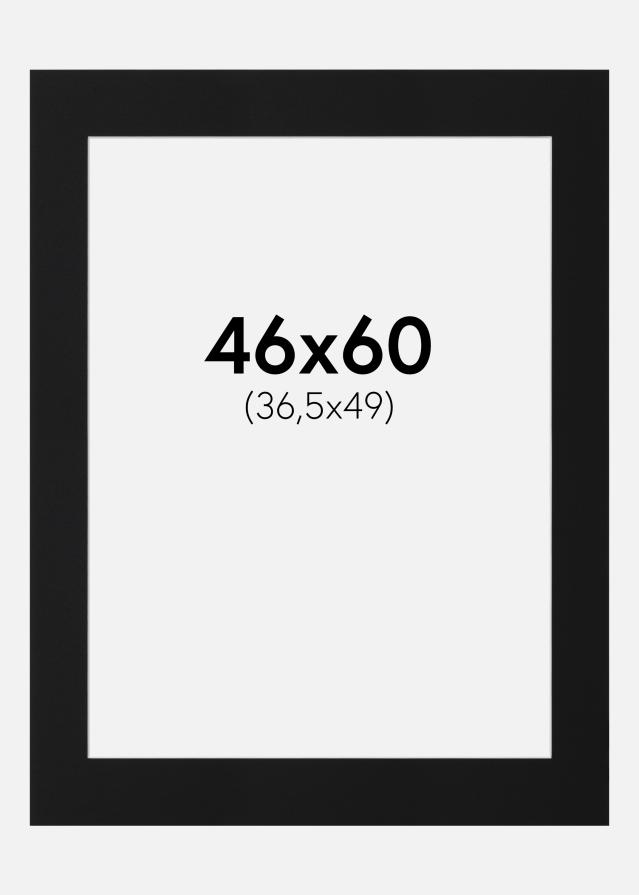 Passepartout Sort Standard (Hvid kerne) 46x60 cm (36,5x49)