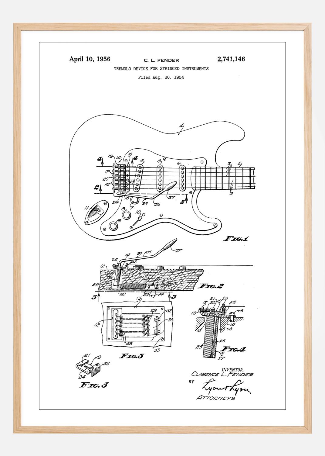 Product Image for Patent Print - Tremolo Device - White Plakat (40x50 cm)
