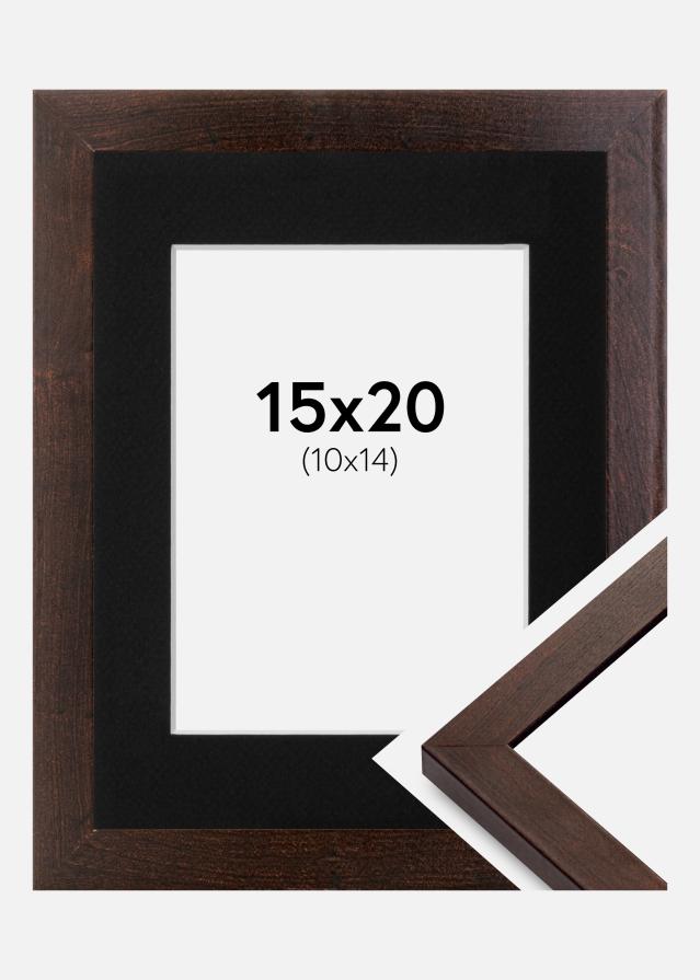 Ramme Selection Valnød 15x20 cm - Passepartout Sort 11x15 cm
