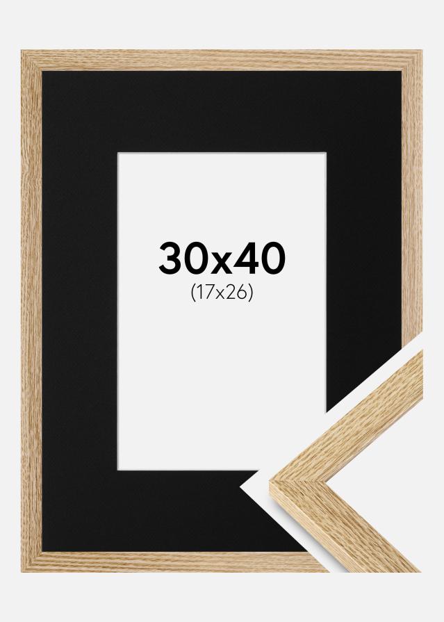 Ramme Selection Eg 30x40 cm - Passepartout Sort 18x27 cm