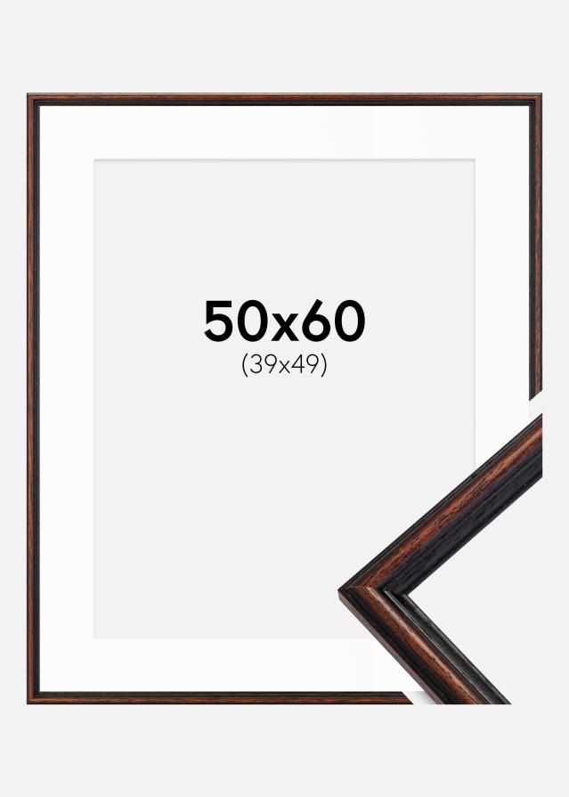 Ramme Horndal Valnød 50x60 cm - Passepartout Hvid 40x50 cm