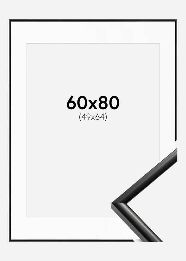 Ramme New Lifestyle Sort 60x80 cm - Passepartout Hvid 50x65 cm