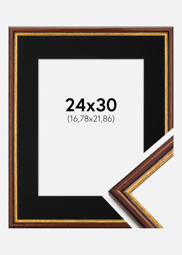 Ramme Horndal Brun 24x30 cm - Passepartout Sort 7x9 inches