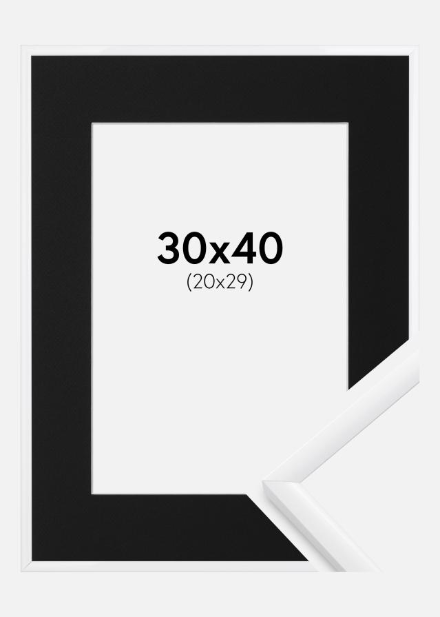 Ramme New Lifestyle Hvid 30x40 cm - Passepartout Sort 21x30 cm