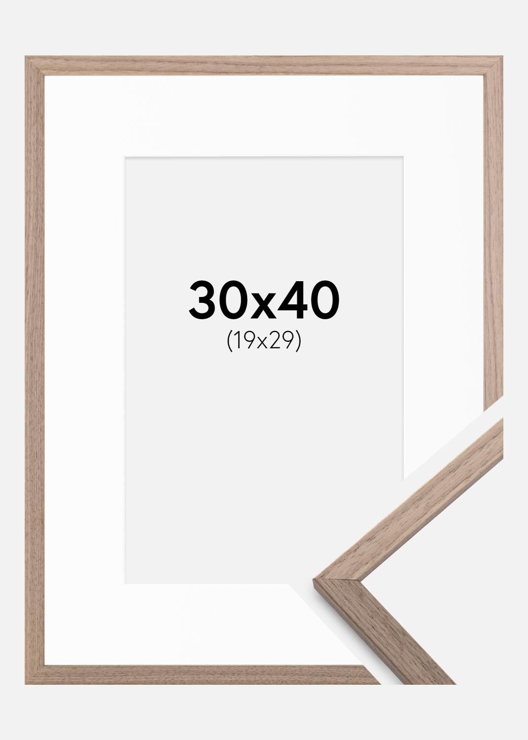 Product Image for Ramme Edsbyn Lys Valnød 30x40 cm - Passepartout Hvid 20x30 cm