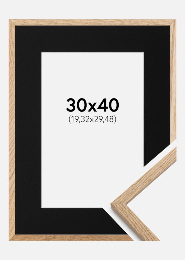 Ramme Oslo Eg 30x40 cm - Passepartout Sort 8x12 inches