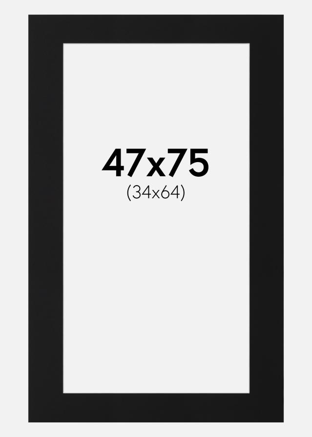 Passepartout Sort Standard (Hvid kerne) 47x75 cm (34x64)