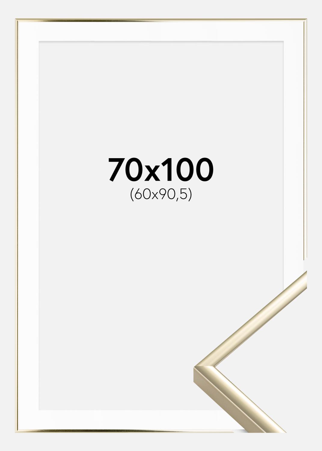 Product Image for Ramme Aluminium Blank Guld 70x100 cm - Passepartout Hvid 61x91,5 cm