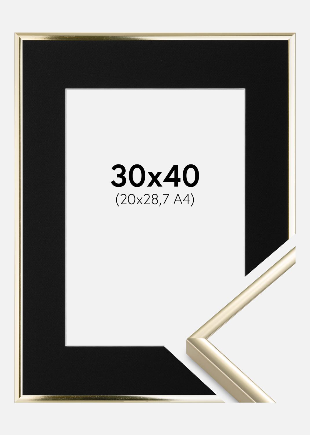 Product Image for Ramme Aluminium Blank Guld 30x40 cm - Passepartout Sort 21x29,7 cm (A4)
