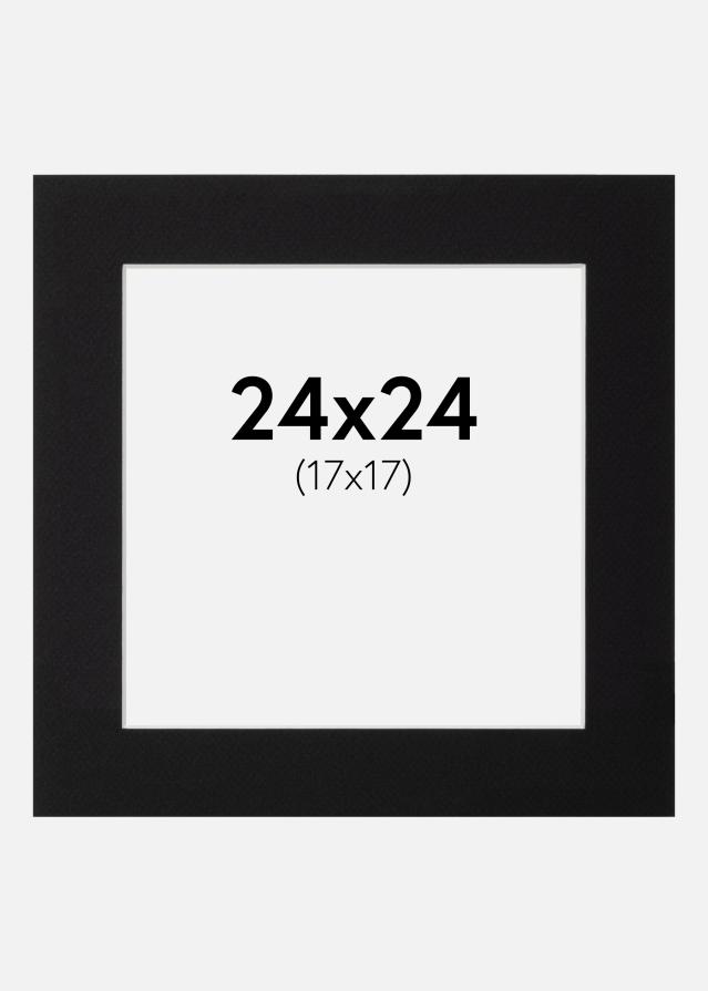 Passepartout Sort Standard (Hvid Kerne) 24x24 cm (17x17)