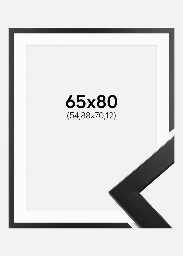 Ramme Trendline Sort 65x80 cm - Passepartout Hvid 22x28 inches