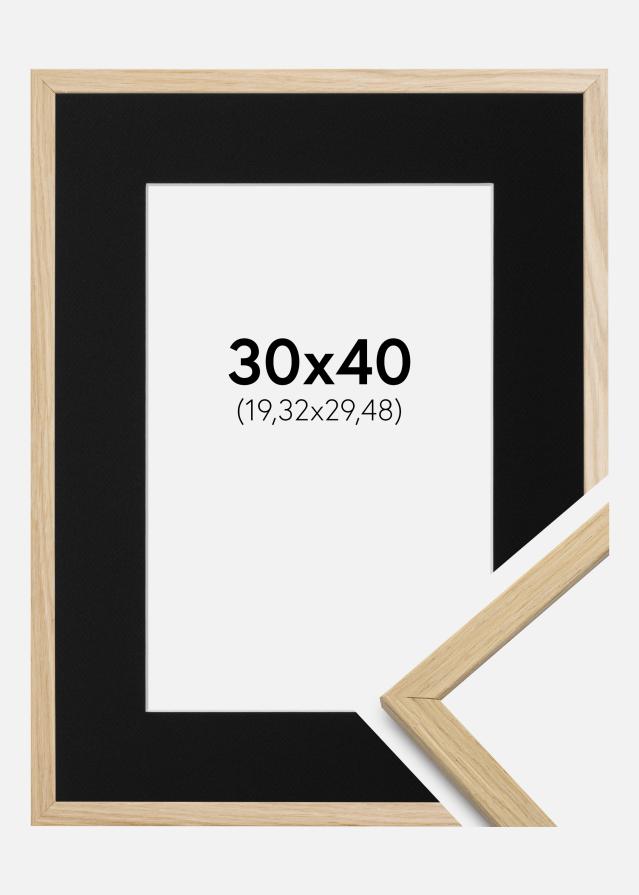 Ramme Edsbyn Eg 30x40 cm - Passepartout Sort 8x12 inches