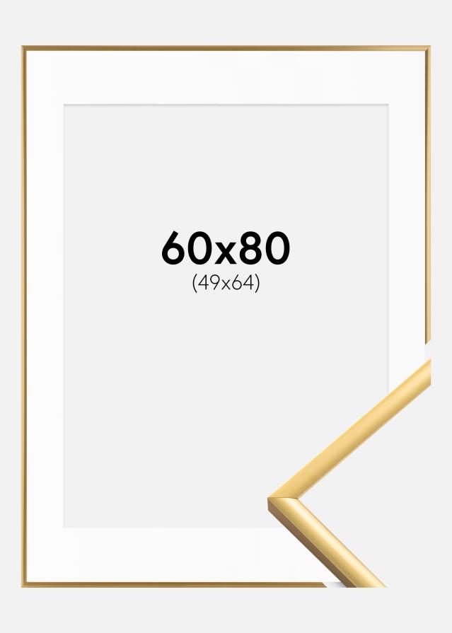 Ramme New Lifestyle Shiny Gold 60x80 cm - Passepartout Hvid 50x65 cm