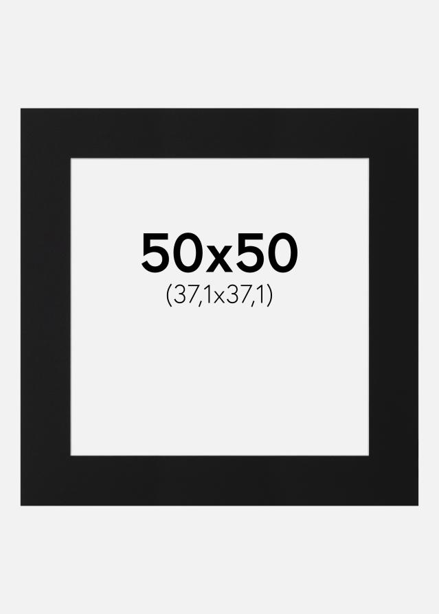 Passepartout Sort Standard (Hvid kerne) 50x50 cm (37,1x37,1)