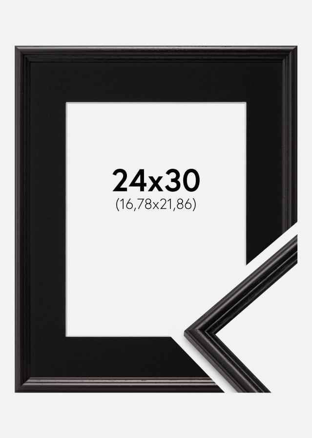 Ramme Horndal Sort 24x30 cm - Passepartout Sort 7x9 inches