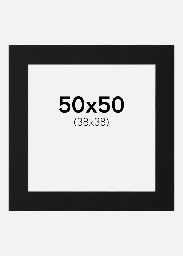 Passepartout Sort Standard (Hvid kerne) 50x50 cm (38x38)