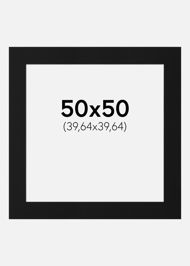 Passepartout Sort Standard (Hvid kerne) 50x50 cm (39,64x39,64)