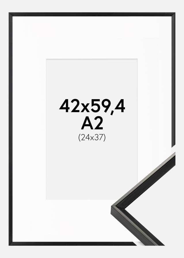 Ramme Desire Sort 42x59,4 cm (A2) - Passepartout Hvid 25x38 cm