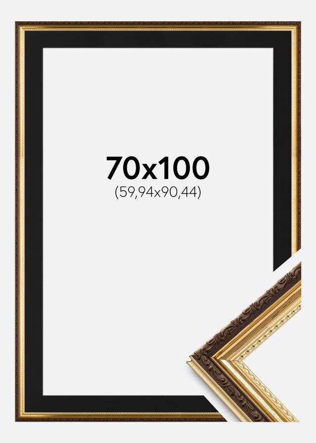 Ramme Abisko Guld 70x100 cm - Passepartout Sort 24x36 inches (60,94x91,44 cm)