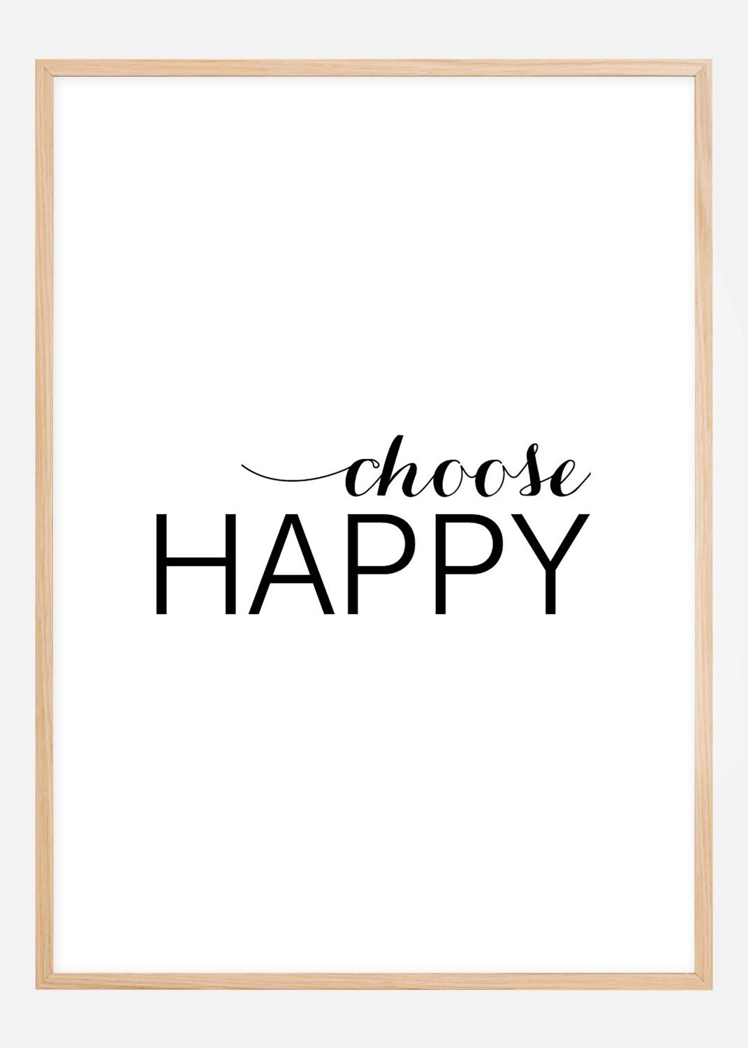 Product Image for Choose happy - Sort Plakat (50x70 cm)